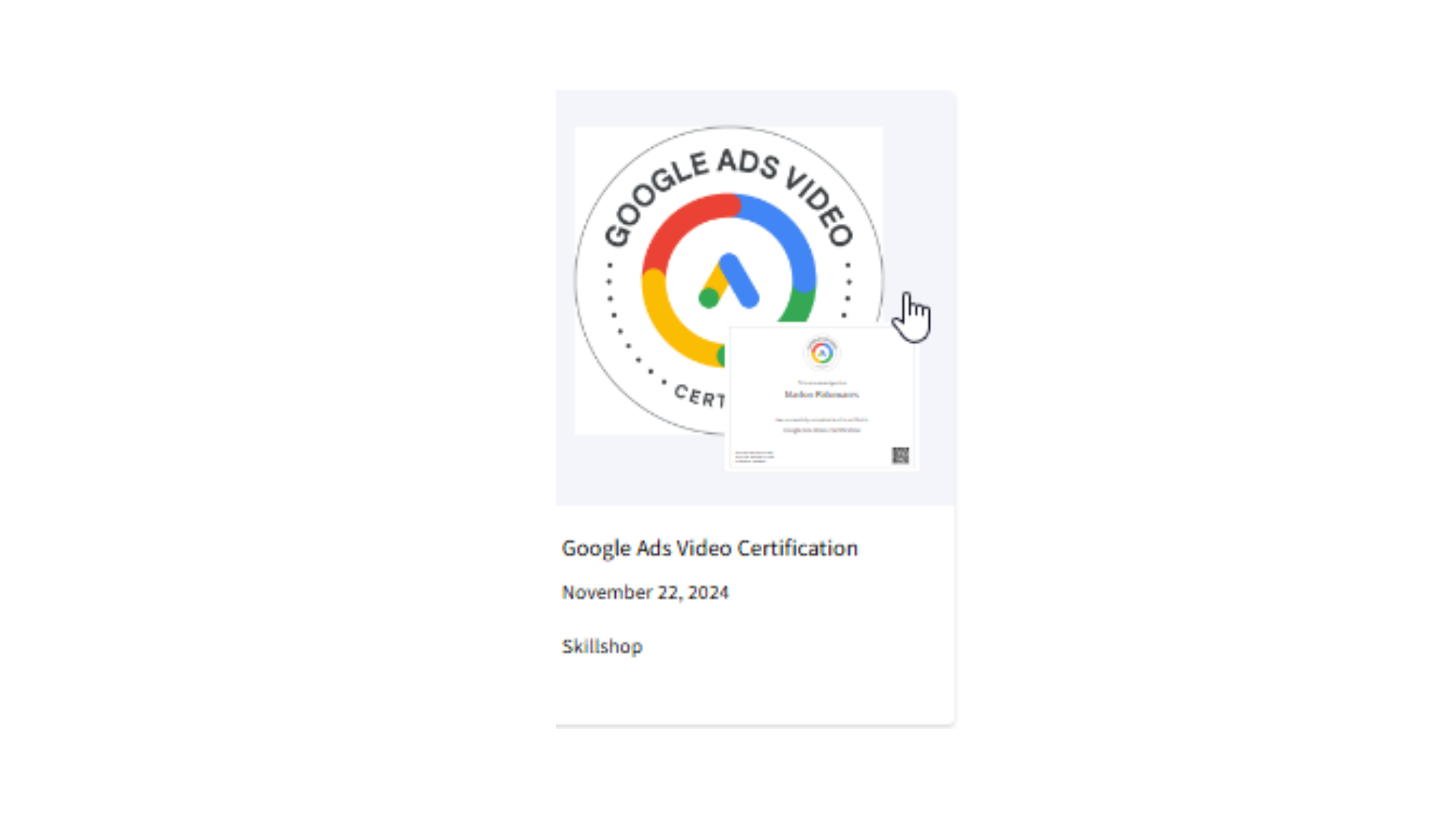 Google Video Ads Certification